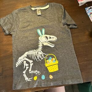 Kids' Gray Dino Skeleton Easter Tee - Brand Unknown